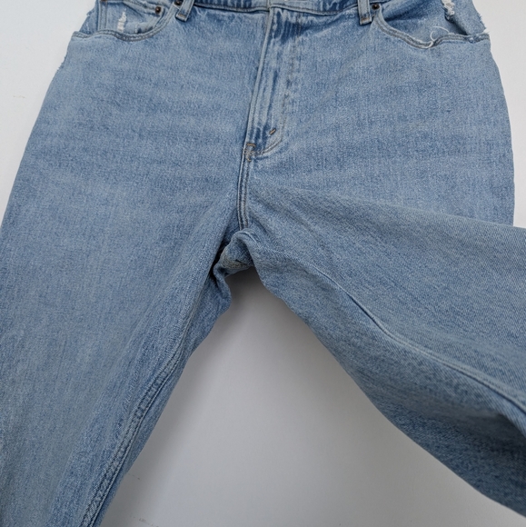 Abercrombie Curve Love 14L/32 90s Straight Ultra High Rise Jeans Distressed - Picture 7 of 16